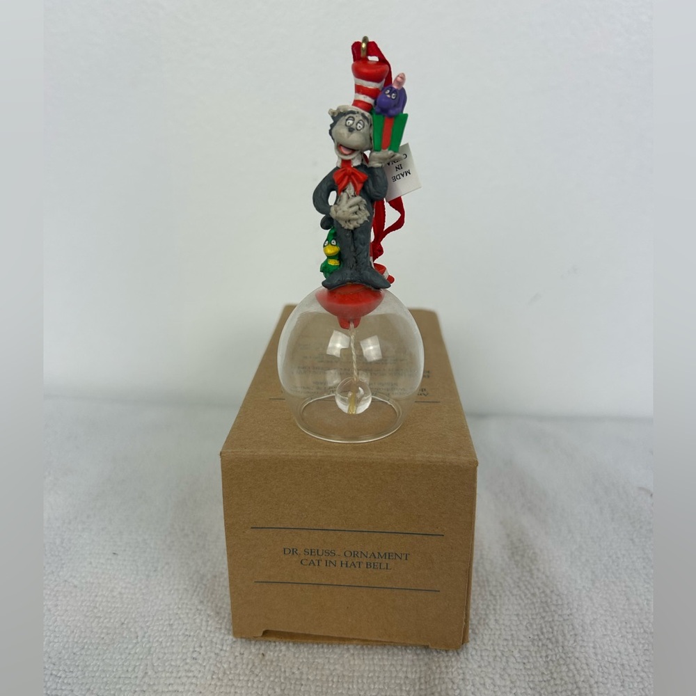 Aon NOS VTG '1998' Dr. Seuss Cat in the Hat Bell Ornament Copyrighted (see desc)